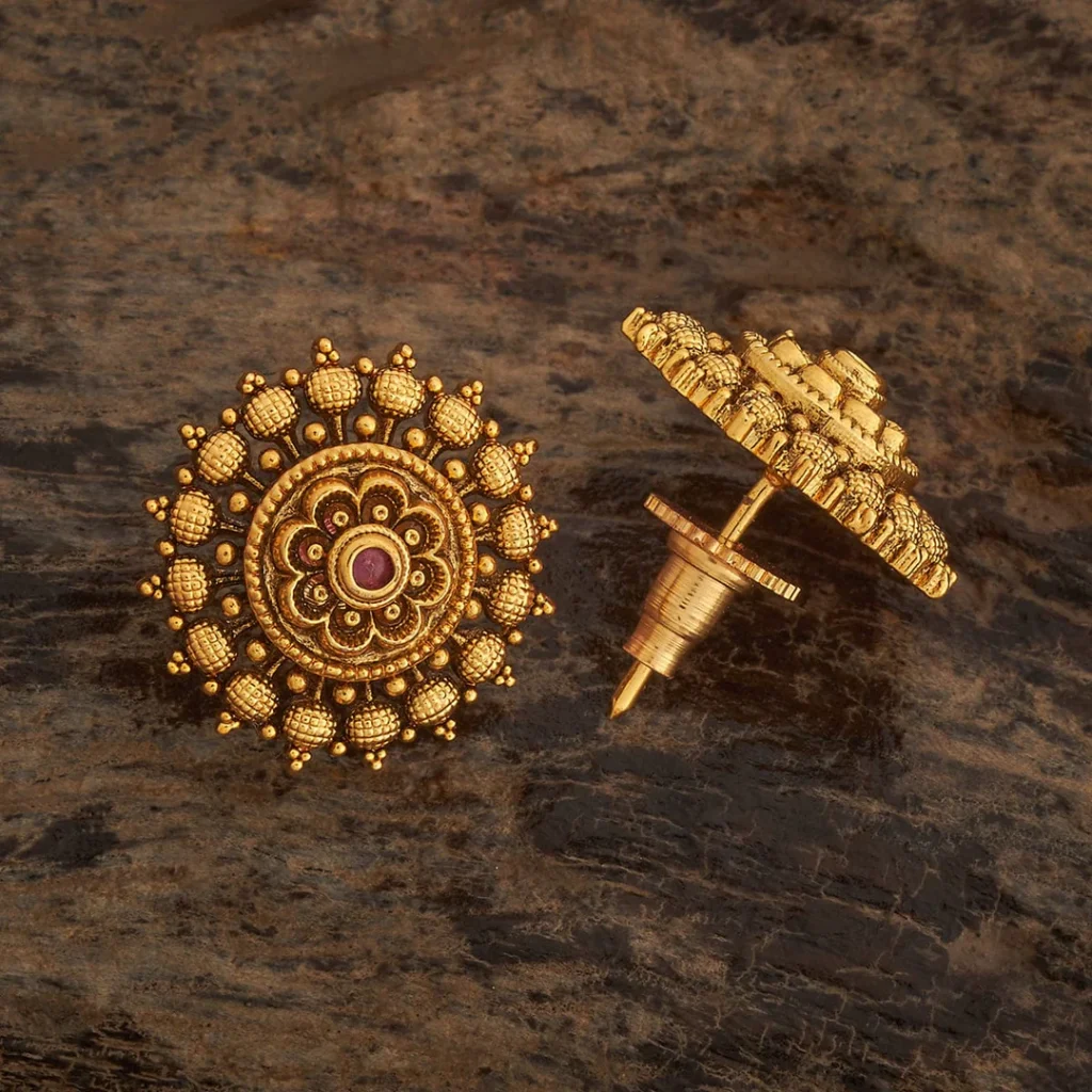 Elegant Circle Shape Antique Earring for Traditional Look
