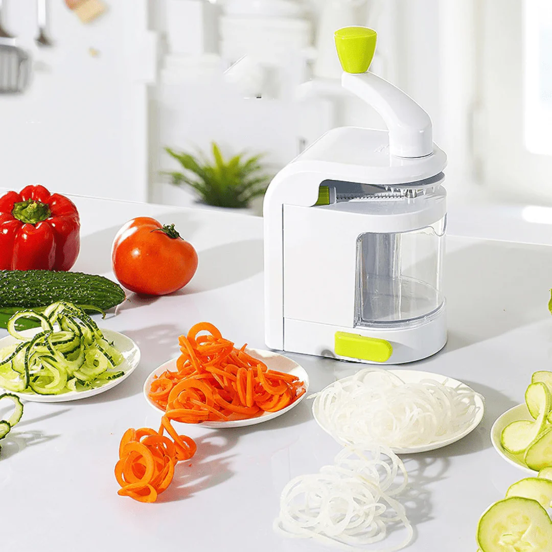 Multi-Functional Hand Crank Vegetable and Fruit Spiral Cutter for Easy Kitchen Prep - Image 2
