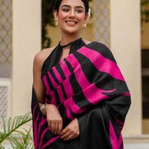 Black Khadi Saree for Classic Ethnic & Everyday Wear
