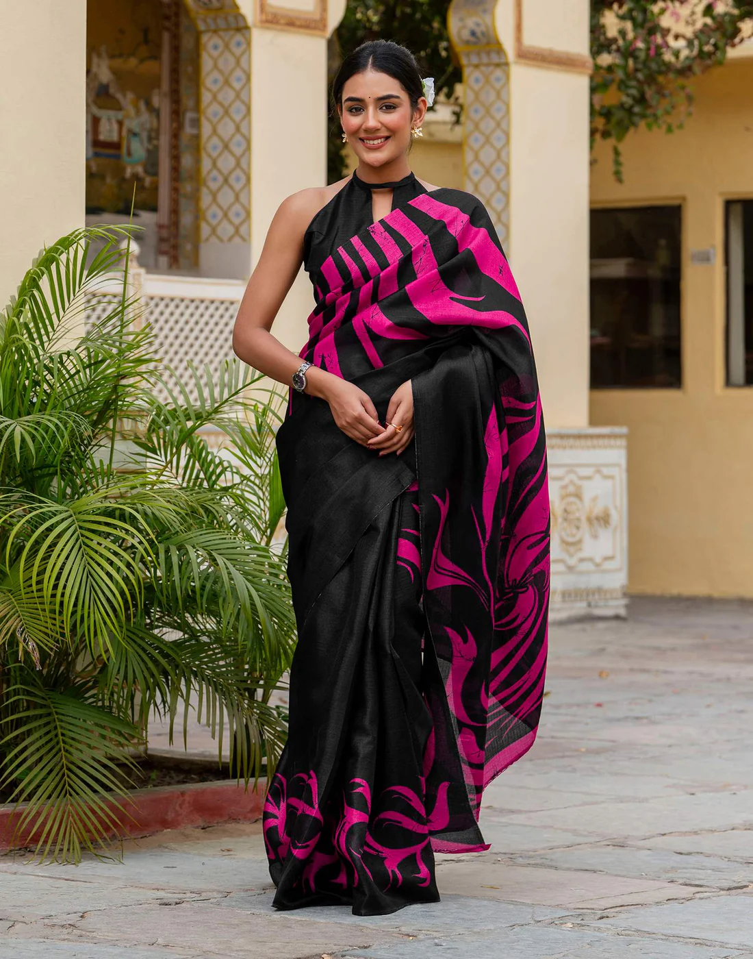 Black Khadi Saree for Classic Ethnic & Everyday Wear - Image 5