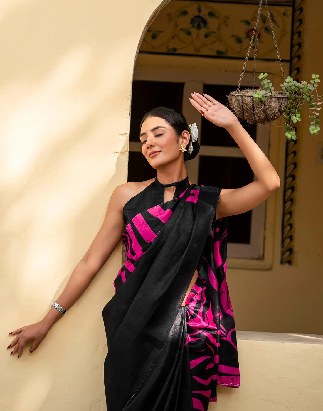 Black Khadi Saree for Classic Ethnic & Everyday Wear - Image 3