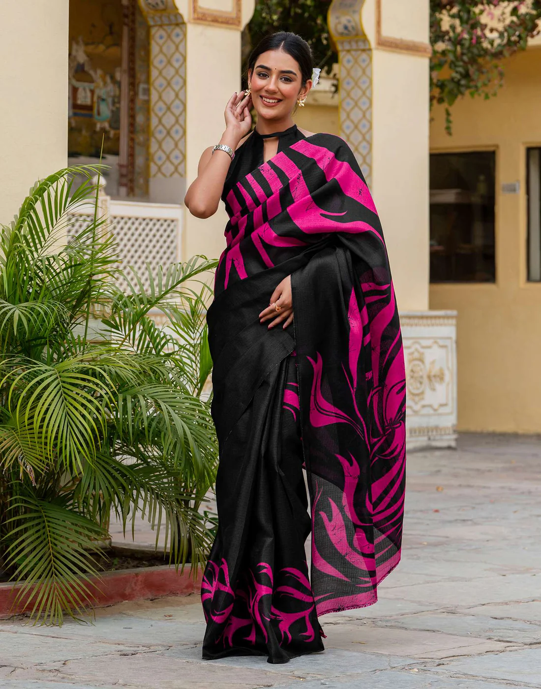Black Khadi Saree for Classic Ethnic & Everyday Wear - Image 4