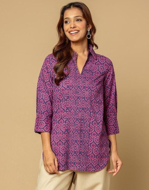 Blue Cotton Tunic for Everyday Comfort and Style - Image 3