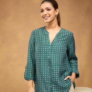 Green Rayon Blend Shirt for Smart Casual Look