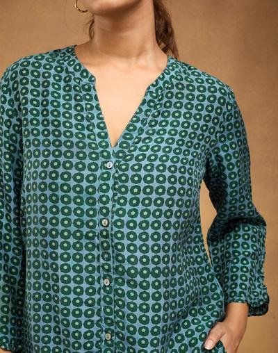 Green Rayon Blend Shirt for Smart Casual Look - Image 6