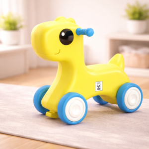 Cheerful Yellow Dinosaur Ride-On Toy for Kids