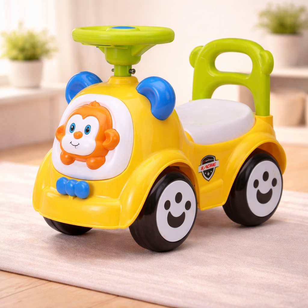 Cheerful Yellow Ride-On Toy Car for Kids