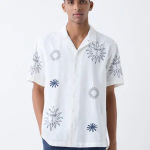 ETA White Sun Detailed Relaxed-Fit Cotton Shirt